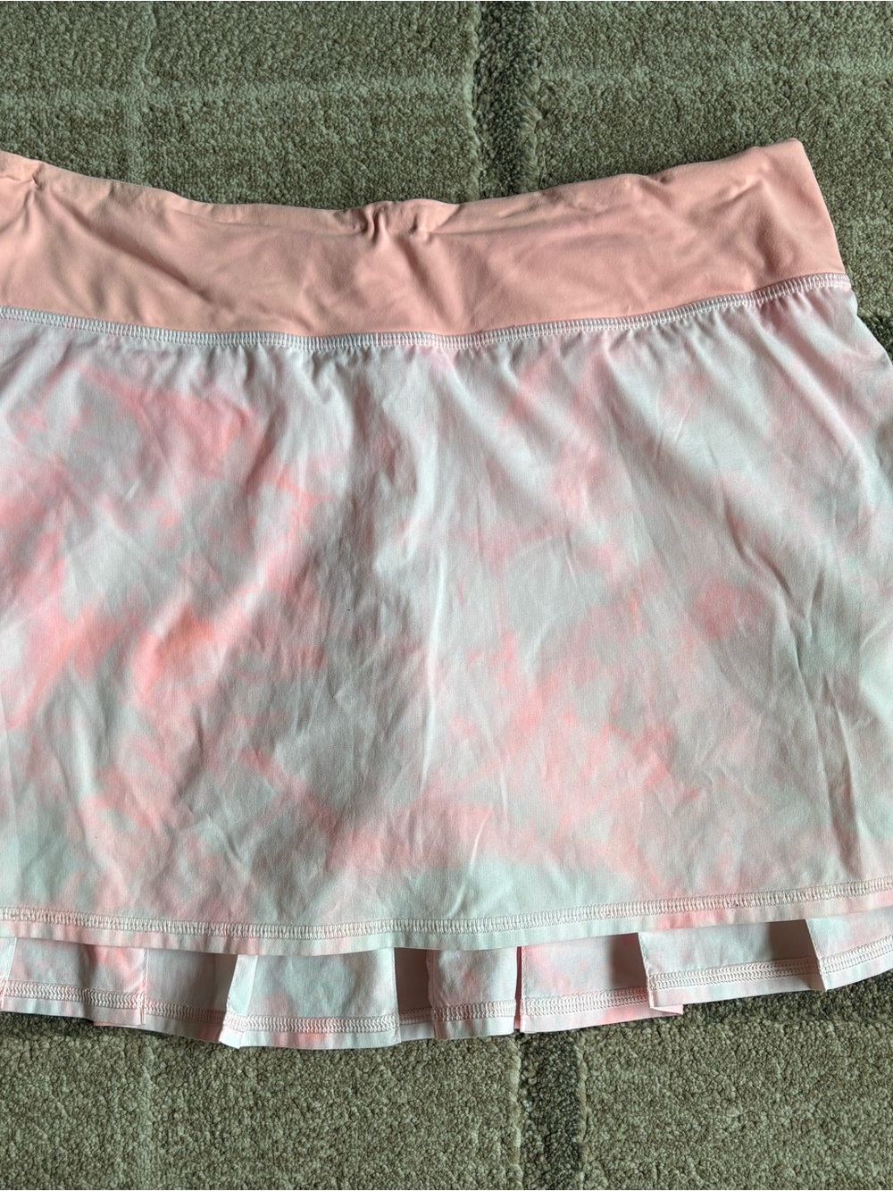 Lululemon Pace Setter Skort Pink and White Tie dye Women’s Size 8 zipper pocket